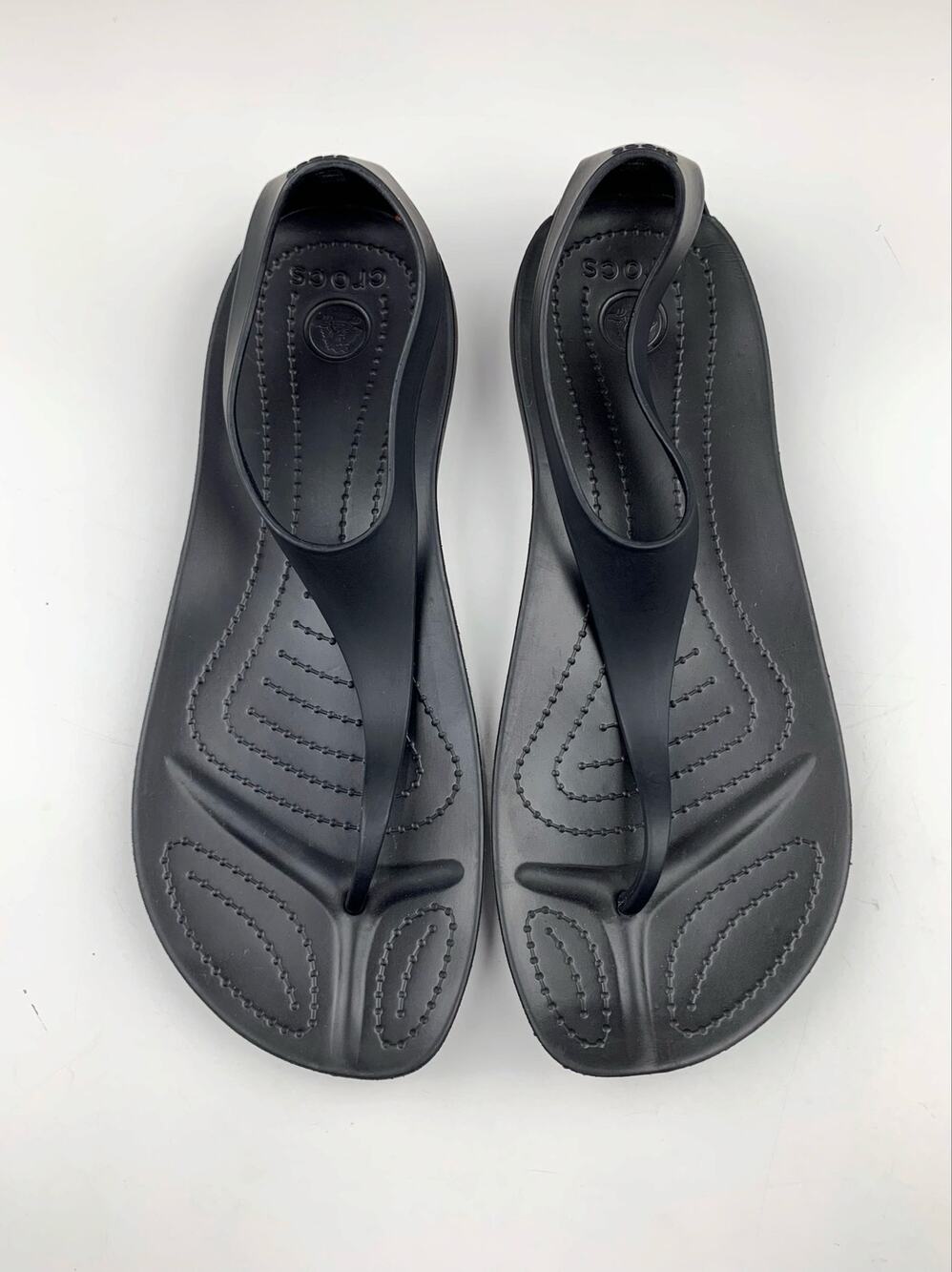 Crocs Sexi Flip Sandals Slip On Black Sandals Thong Minimalist Women's 9